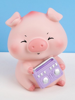 차량용 귀여운 동물 핑크 돼지 장난감 인형 피규어 미니어쳐 B