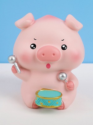 차량용 귀여운 동물 핑크 돼지 장난감 인형 피규어 미니어쳐 C