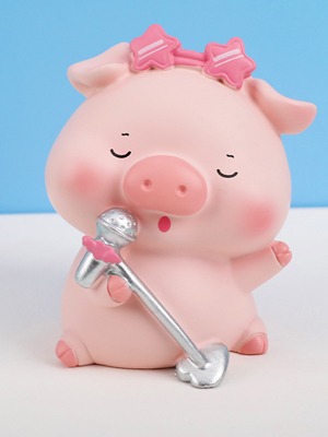 차량용 귀여운 동물 핑크 돼지 장난감 인형 피규어 미니어쳐 D
